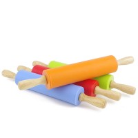 Custom New Design 18 Inch Silicone Wooden Rolling Pin; Custom Silicone Rolling Pin