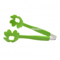 New Design Food grade plastic Nylon Tongs green flower