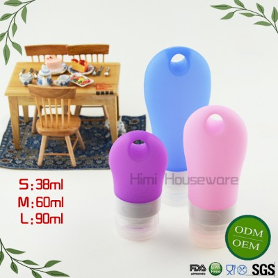 HIMI 38ml 60ml 90ml Leakproof Portable Travel Silicone Shampoo Bottles With Hole