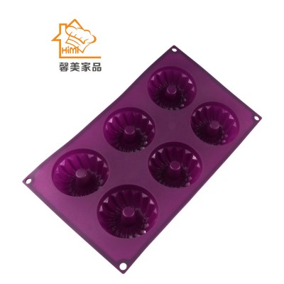 HIMI 6 cavity chiffon cake mold Silicone kitchen products recycle washable non stick muffin cups silicone pop mold factory