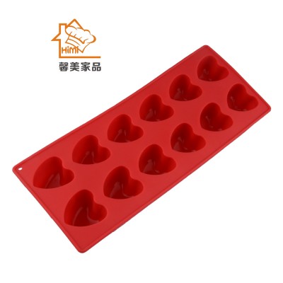 HIMI 12 Cavity kitchen silicone heart-shape chocolate/soap/cake/pudding mold Ice grain Tray