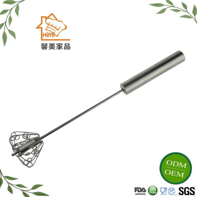 HIMI 15&quot; stainless steel Semi-automatic rotation hand egg beater egg whisk and Stirrer for egg tools